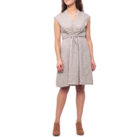 Martina Innocenti Linen Laggenlook Dress in Green Small - Picture 1 of 11